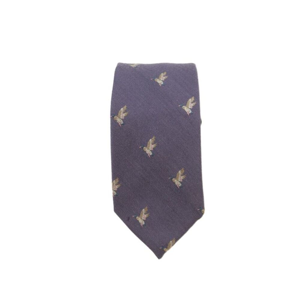 J. Mclaughlin Mens Silk Blend Novelty Print Classic Necktie Purple